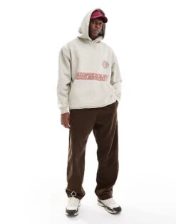 Pull&Bear Raw Hem STWD Garage Printed Hoodie In Washed Grey For Men -Pull&Bear Sales 207408881 4