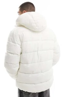 Pull&Bear Puffer Jacket With Hood In Off White For Men Offwhite -Pull&Bear Sales 207408887 4