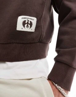 Pull&Bear Graphic Printed Sweatshirt In Washed Brown For Men -Pull&Bear Sales 207443992 3