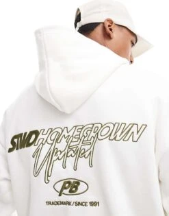 Pull&Bear STWD Printed Hoodie In White For Men -Pull&Bear Sales 207480217 3