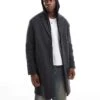 Pull&Bear Overcoat In Grey For Men -Pull&Bear Sales 207480230 1 grey