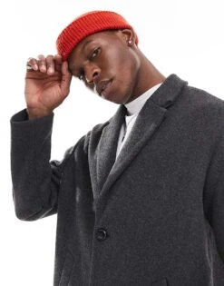 Pull&Bear Overcoat In Grey For Men -Pull&Bear Sales 207480230 3