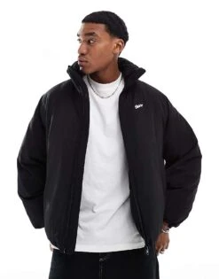 Pull&Bear Padded Jacket In Black For Men
