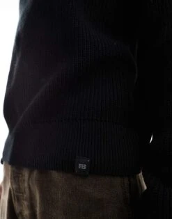 Pull&Bear 1/4 Zip Knitted Jumper In Black For Men -Pull&Bear Sales 207480256 4