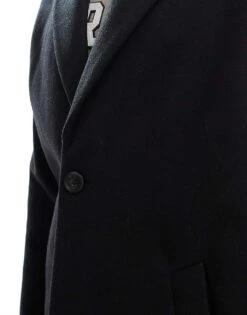 Pull&Bear Overcoat In Black For Men -Pull&Bear Sales 207480264 4