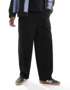 Pull&Bear Relaxed Tailored Trousers In Black For Men -Pull&Bear Sales 207480270 2