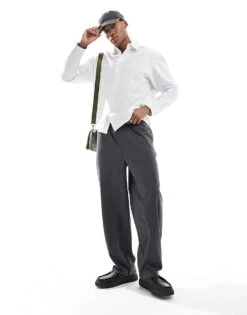 Pull&Bear STWD Smart Jogger In Charcoal For Men Grey