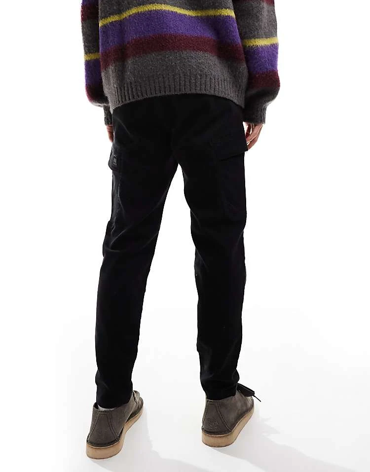 Pull&Bear Straight Leg Cargo Trouser In Black For Men 5 Pull&Bear Straight Leg Cargo Trouser In Black For Men - Image 3