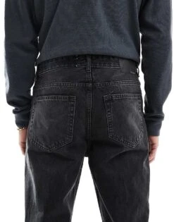 Pull&Bear Loose Fit Jean In Mid Black For Men -Pull&Bear Sales 207510633 4