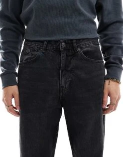 Pull&Bear Loose Fit Jean In Mid Black For Men -Pull&Bear Sales 207510633 5