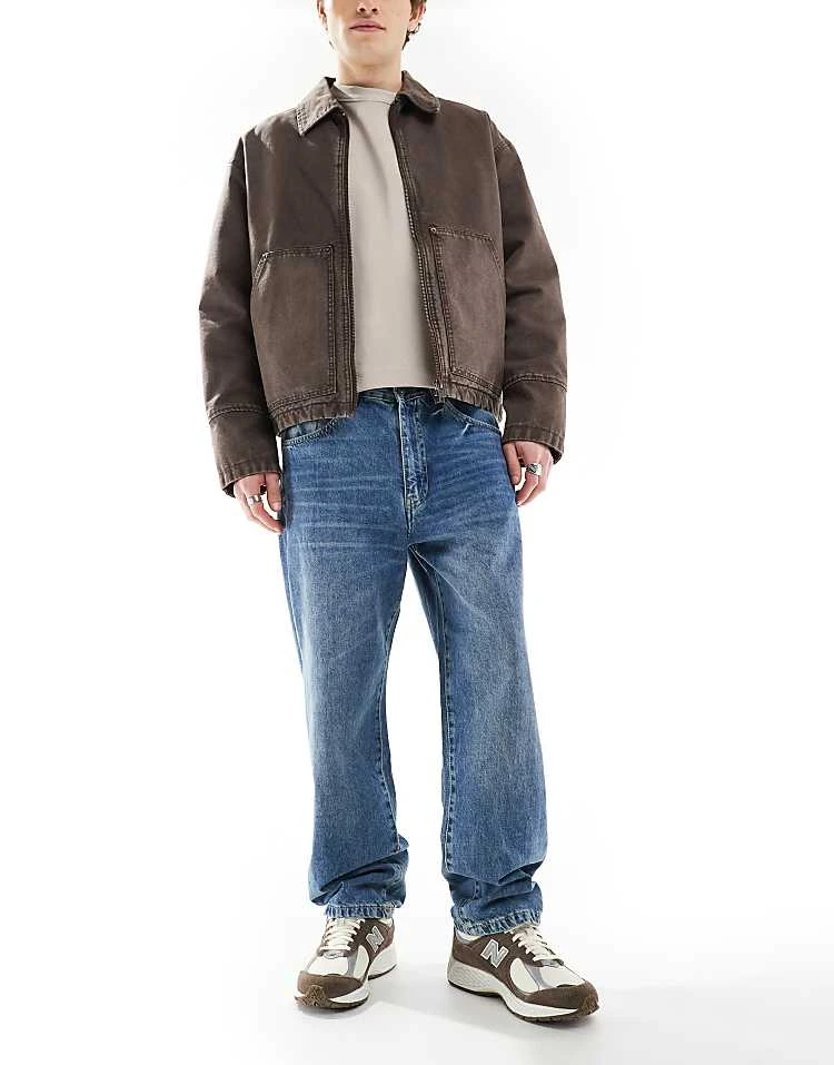 Pull&Bear Loose Fit Jean In Mid Blue For Men 3 Pull&Bear Loose Fit Jean In Mid Blue For Men