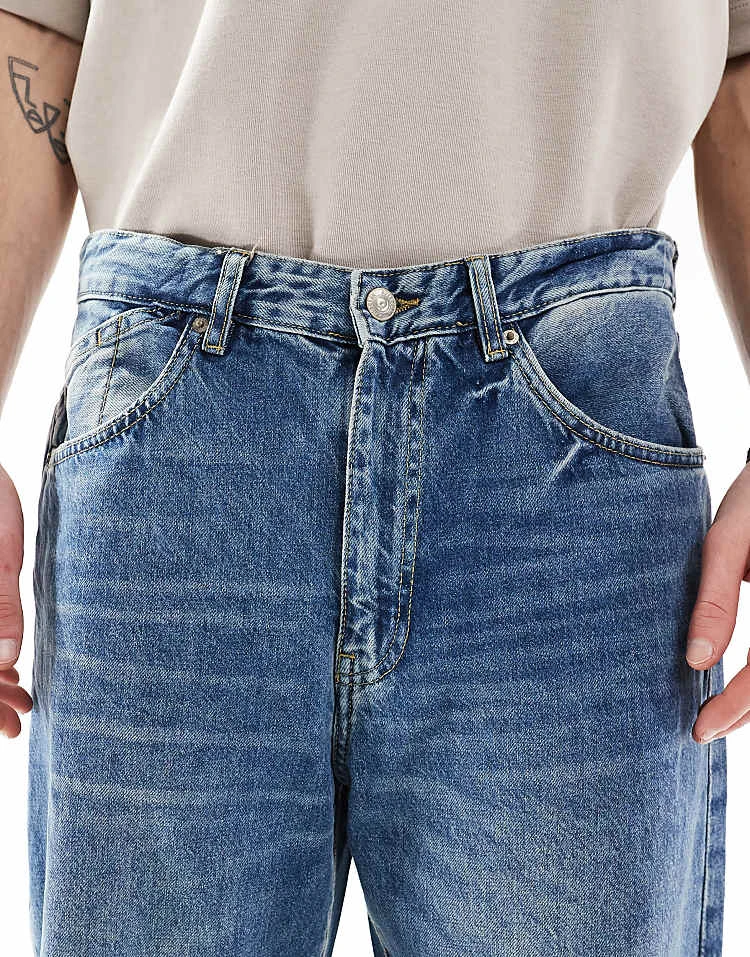 Pull&Bear Loose Fit Jean In Mid Blue For Men 7 Pull&Bear Loose Fit Jean In Mid Blue For Men - Image 5