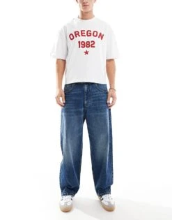 Pull&Bear STWD Waistband Skater Jean In Blue For Men