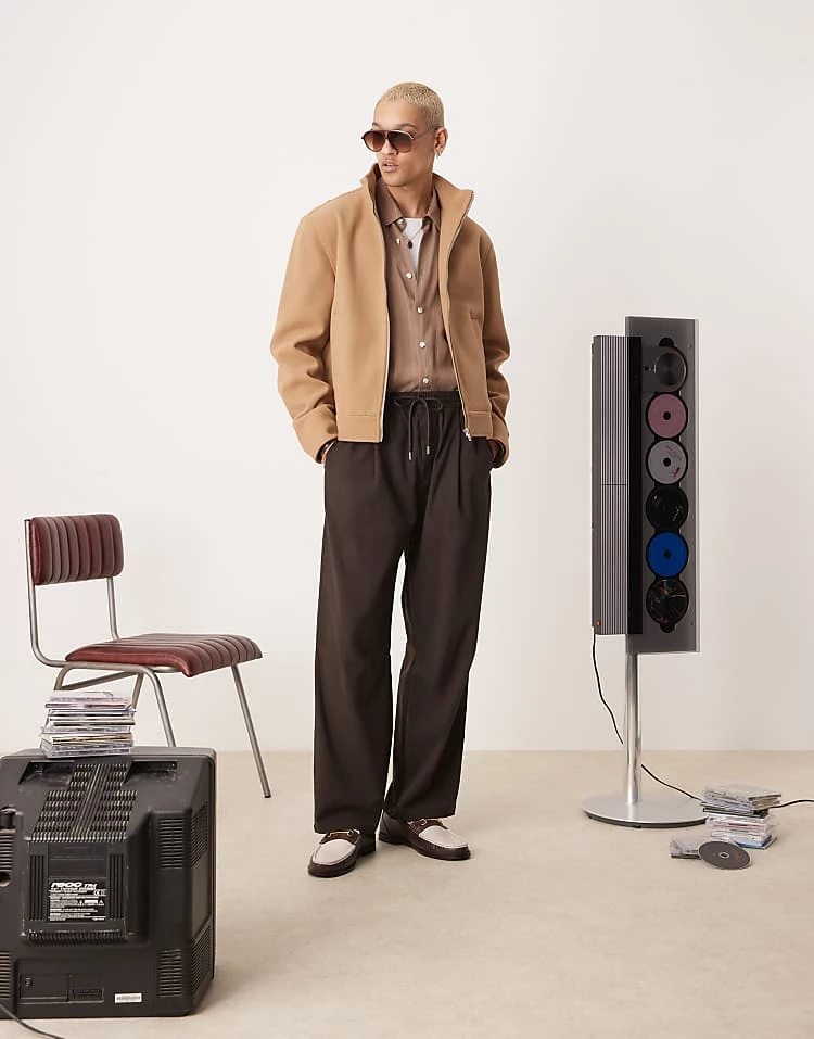 Pull&Bear Co-ord Tailored Trouser In Brown For Men 8 Pull&Bear Co-ord Tailored Trouser In Brown For Men - Image 6