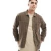 Pull&bear Denim Acid Washed Overshirt In Brown For Men -Pull&Bear Sales 207510715 1 brown