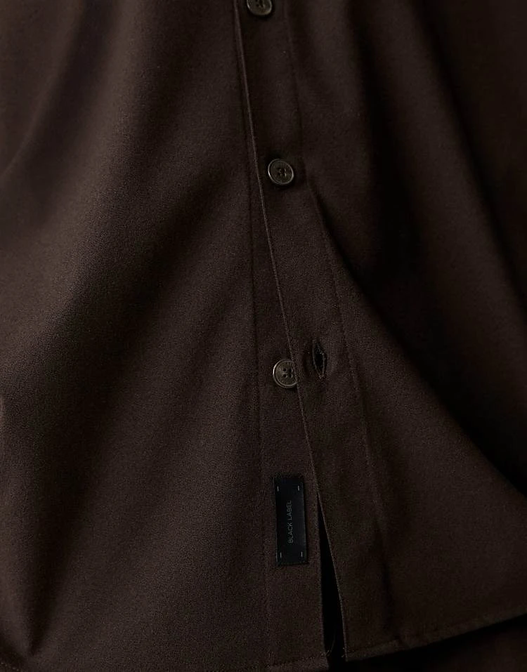 Pull&Bear Co-ord Shirt In Brown For Men 4 Pull&Bear Co-ord Shirt In Brown For Men - Image 2