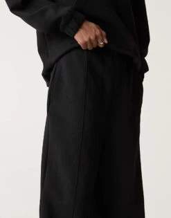 Pull&Bear Wide Leg Tailored Trousers In Black For Men -Pull&Bear Sales 207510727 3