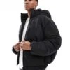 Pull&Bear Boxy Puffer Jacket With Hood In Black For Men 1 Pull&Bear Boxy Puffer Jacket With Hood In Black For Men -Pull&Bear Sales 207510745 1 black