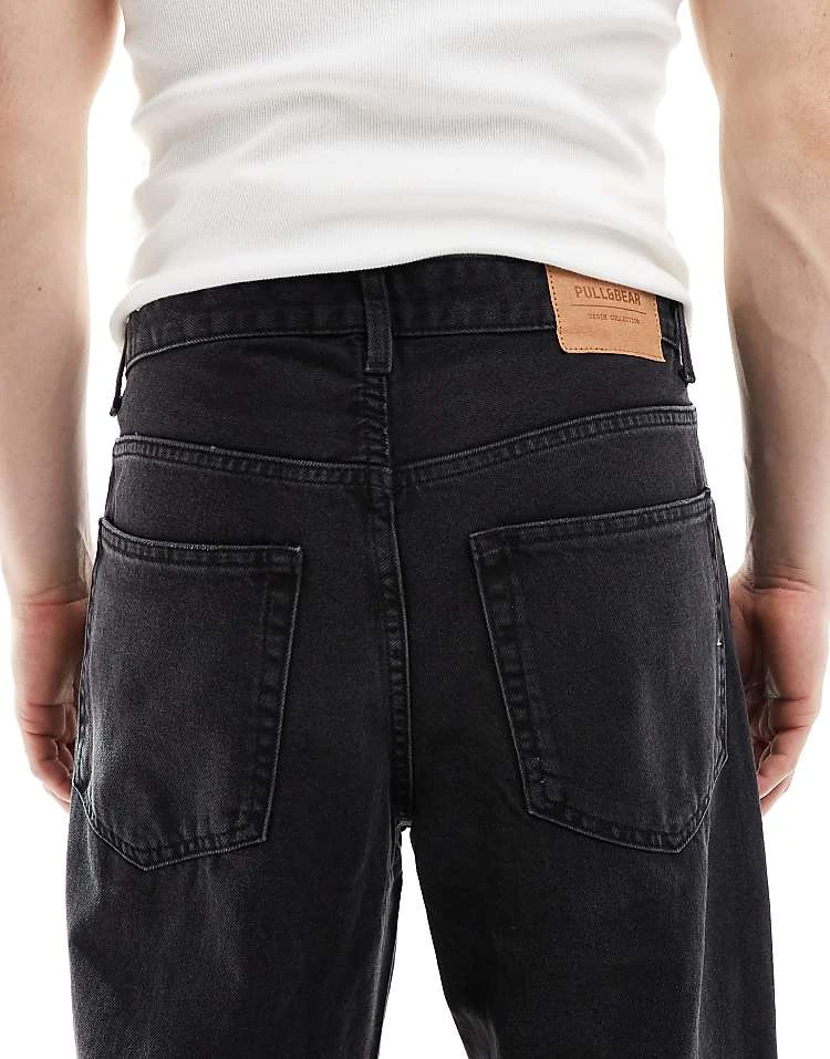 Pull&Bear Loose Fit Straight Leg Jean In Black For Men 6 Pull&Bear Loose Fit Straight Leg Jean In Black For Men - Image 4