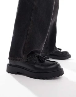 Pull&Bear Faux Leather Loafer With Tassel In Black For Men -Pull&Bear Sales 207520060 1 black 1