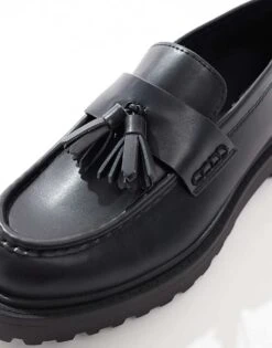 Pull&Bear Faux Leather Loafer With Tassel In Black For Men -Pull&Bear Sales 207520060 3