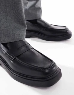 Pull&Bear Square Toe Loafer In Black For Men -Pull&Bear Sales 207520098 3