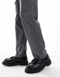 Pull&Bear Chunky Tassel Loafer In Black For Men -Pull&Bear Sales 207520107 3