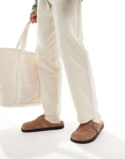 Pull&Bear Brushed Clog In Beige For Men Neutral