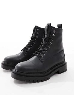 Pull&Bear Lace Up Boots In Black For Men -Pull&Bear Sales 207520189 3