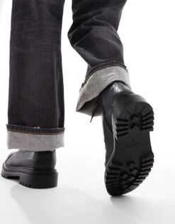 Pull&Bear Lace Up Boots In Black For Men -Pull&Bear Sales 207520189 4