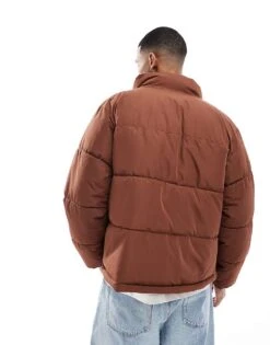 Pull&Bear STWD Puffer Jacket In Brown For Men -Pull&Bear Sales 207530017 4