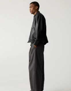 Pull&Bear Wide Leg Chino Trouser In Grey For Men -Pull&Bear Sales 207530031 3