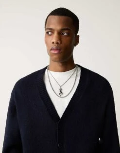Pull&Bear Cardigan In Navy For Men -Pull&Bear Sales 207531658 4