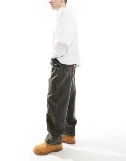 Pull&Bear Wide Leg Washed Trouser In Grey For Men -Pull&Bear Sales 207550068 3