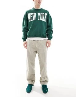 Pull&Bear Wide Leg Washed Jeans In Stone For Men -Pull&Bear Sales 207550075 1 stone 1