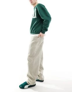 Pull&Bear Wide Leg Washed Jeans In Stone For Men -Pull&Bear Sales 207550075 3