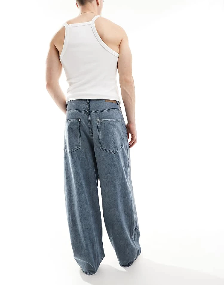 Pull&Bear Super Baggy Double Knee Jeans In Dark Blue For Men 4 Pull&Bear Super Baggy Double Knee Jeans In Dark Blue For Men - Image 2