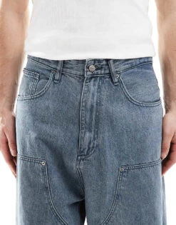 Pull&Bear Super Baggy Double Knee Jeans In Dark Blue For Men 12 Pull&Bear Super Baggy Double Knee Jeans In Dark Blue For Men -Pull&Bear Sales 207550082 5