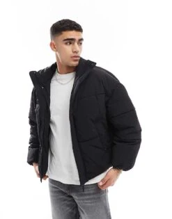 Pull&Bear Puffer Jacket In Black For Men -Pull&Bear Sales 207559778 1 black 1