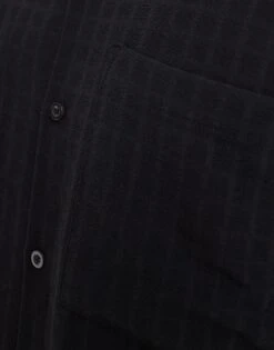 Pull&Bear Textured Long Sleeve Shirt In Black For Men -Pull&Bear Sales 207559808 3