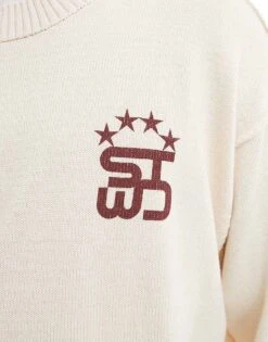 Pull&Bear Stwd Back Printed Knitted Jumper In White For Men -Pull&Bear Sales 207559815 3