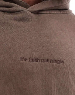 Pull&Bear It's Faith Printed Hoodie In Washed Brown For Men 9 Pull&Bear It's Faith Printed Hoodie In Washed Brown For Men -Pull&Bear Sales 207559855 3