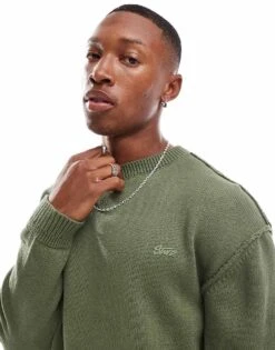 Pull&Bear Knitted Exposed Seam Jumper In Khaki For Men Green 9 Pull&Bear Knitted Exposed Seam Jumper In Khaki For Men Green -Pull&Bear Sales 207559874 3