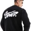 Pull&Bear STWD Sweatshirt In Black For Men