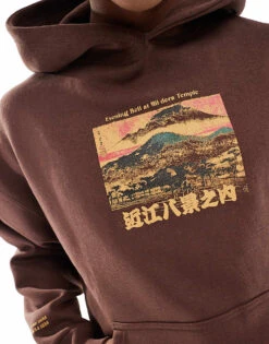 Pull&Bear Mountain Back Printed Hoodie In Brown For Men -Pull&Bear Sales 207631046 3