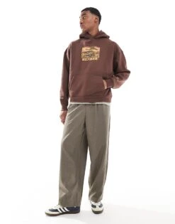 Pull&Bear Mountain Back Printed Hoodie In Brown For Men -Pull&Bear Sales 207631046 4