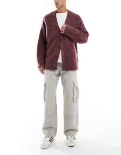 Pull&Bear Heavy Washed Wide Leg Cargo Jeans In Light Blue For Men -Pull&Bear Sales 207631053 1 blue 1