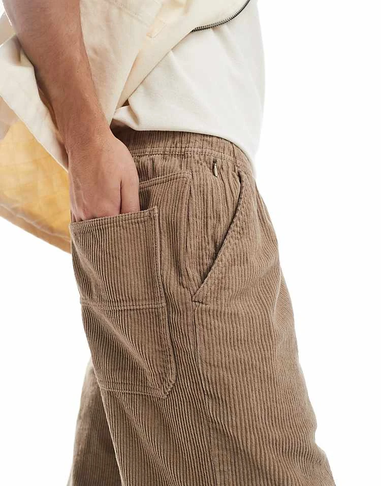 Pull&Bear Wide Leg Corduroy Trouser In Beige For Men Neutral 4 Pull&Bear Wide Leg Corduroy Trouser In Beige For Men Neutral - Image 2