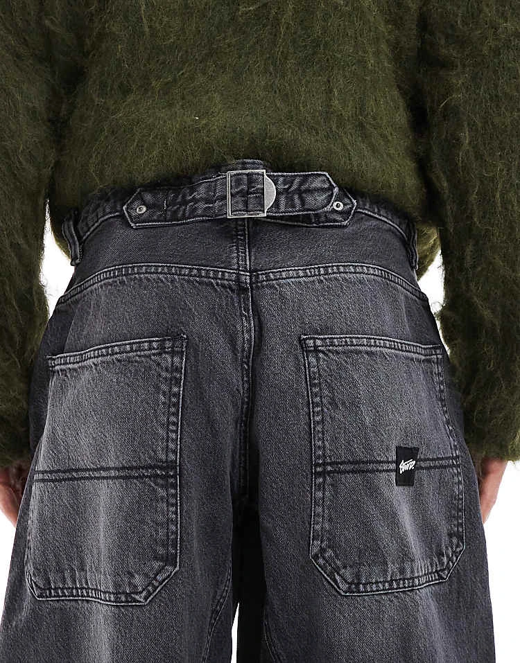 Pull&Bear Balloon Fit Jeans In Washed Black For Men 6 Pull&Bear Balloon Fit Jeans In Washed Black For Men - Image 4