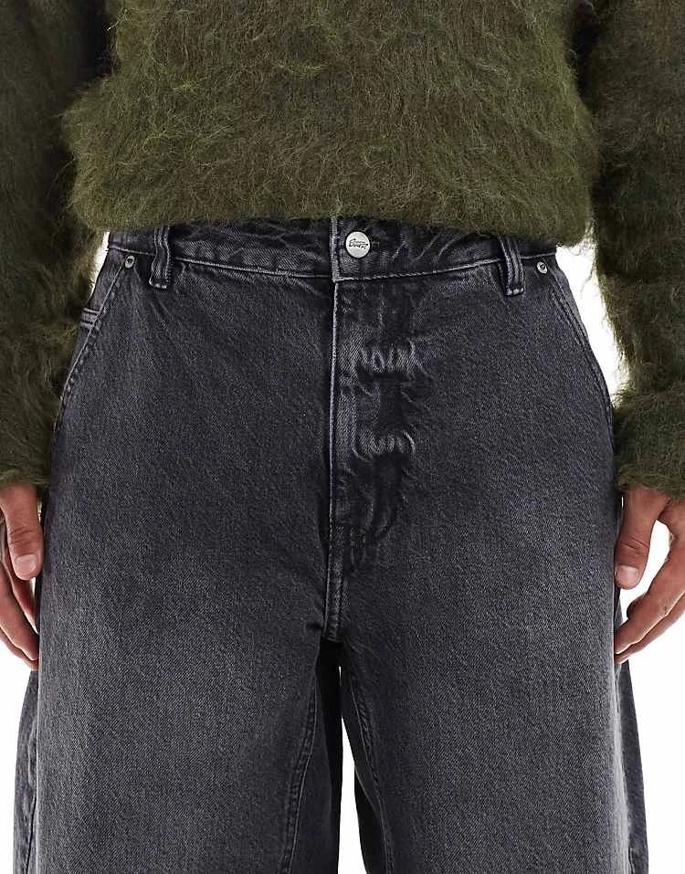 Pull&Bear Balloon Fit Jeans In Washed Black For Men 7 Pull&Bear Balloon Fit Jeans In Washed Black For Men - Image 5